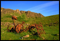 Derelict agriculture machinery in Cleadale, Eigg