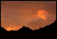 Zapad slunce nad Cuillin, ostrov Skye